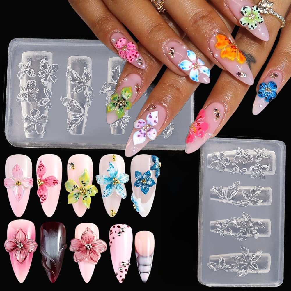 Resin Art Template - 3D-формы для ногтей в виде цветов: