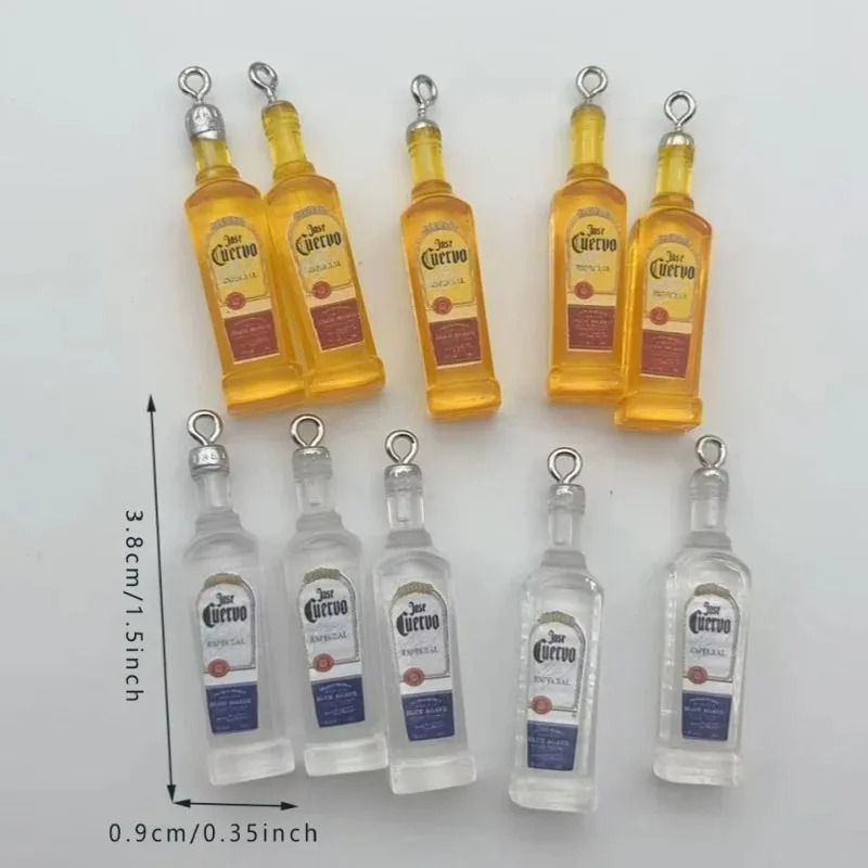 Resin Art Bottle - 10 шт./лот, имитация бутылок пива, подвески