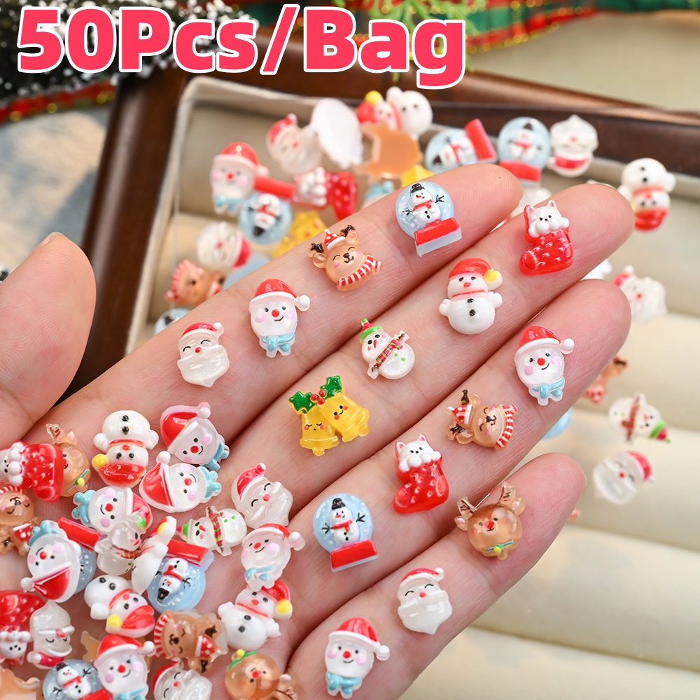 Xmas Resin Art - 50 шт. 3D Рождественский снеговик Лось