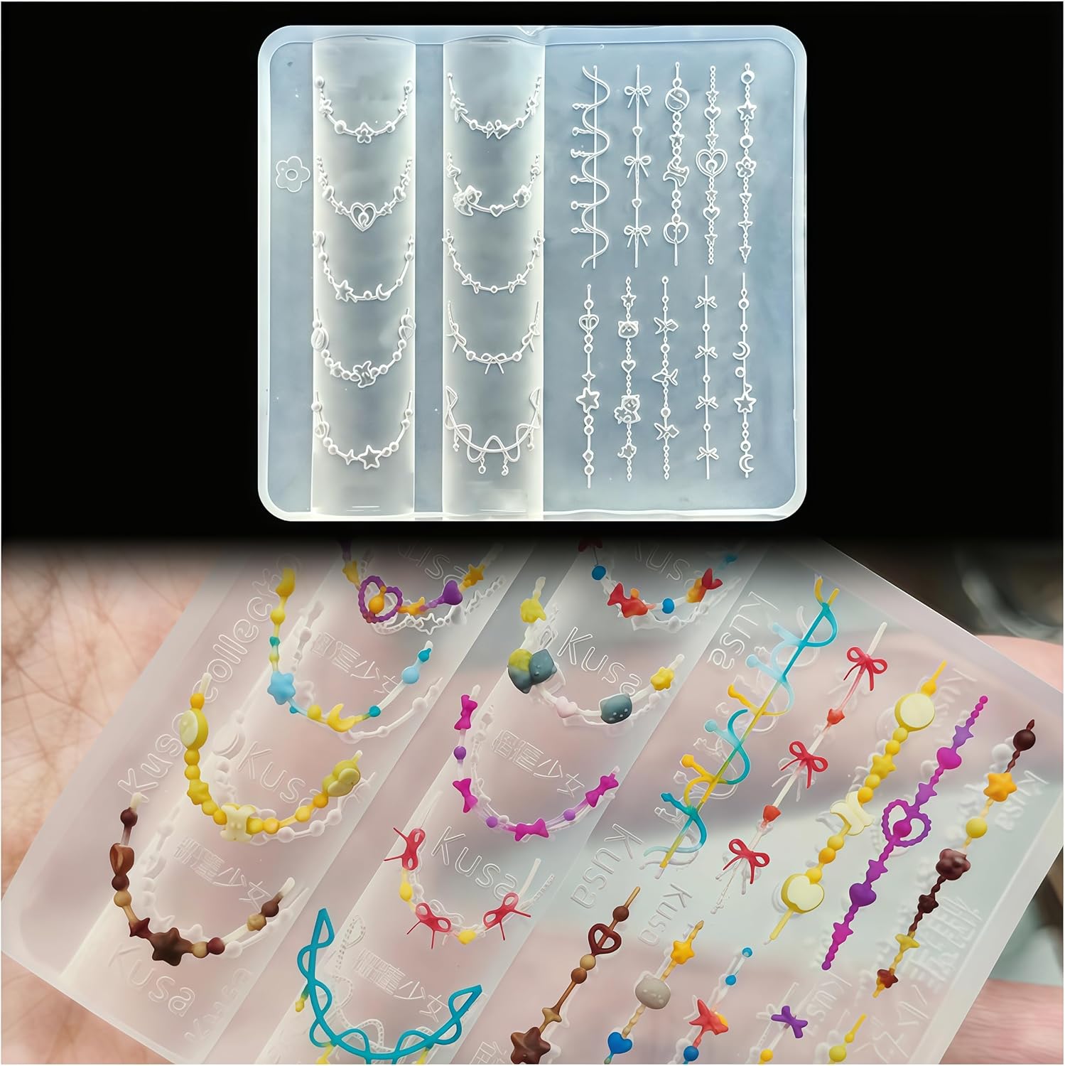 Resin Art Template - 3D ожерелье из бисера, гелевая форма