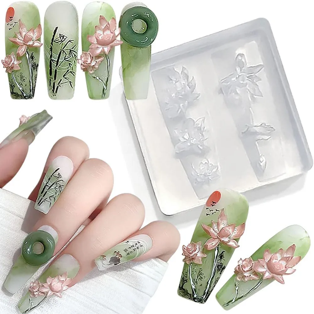 3D шипы дизайн ногтей силиконо – обзор и цена Resin Art Template